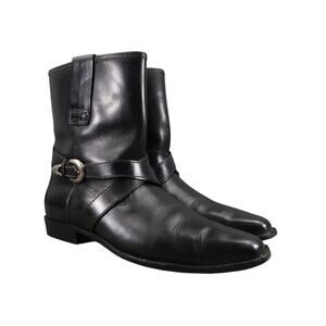 Unisa Shoes Womens 7 Boots Fashion Retro Classic Flex Leather Buckle Strap Black